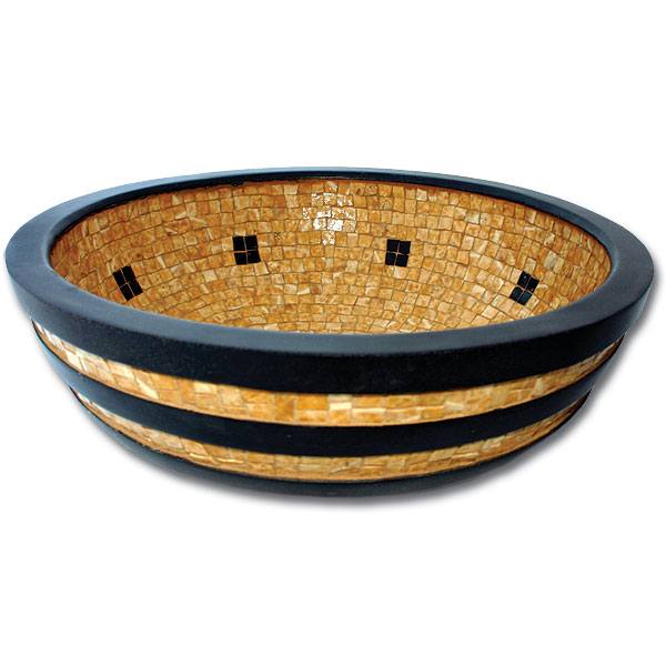 Linkasink CM04 Exterior Stripes Mosaic Tile Sink - 17" x 6" with 1.5" drain